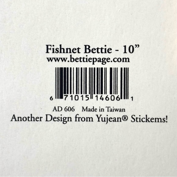 Collectors Vintage 2004 Fishnet Bettie Page 10” XL Vinyl Sticker - Picture 2 of 3